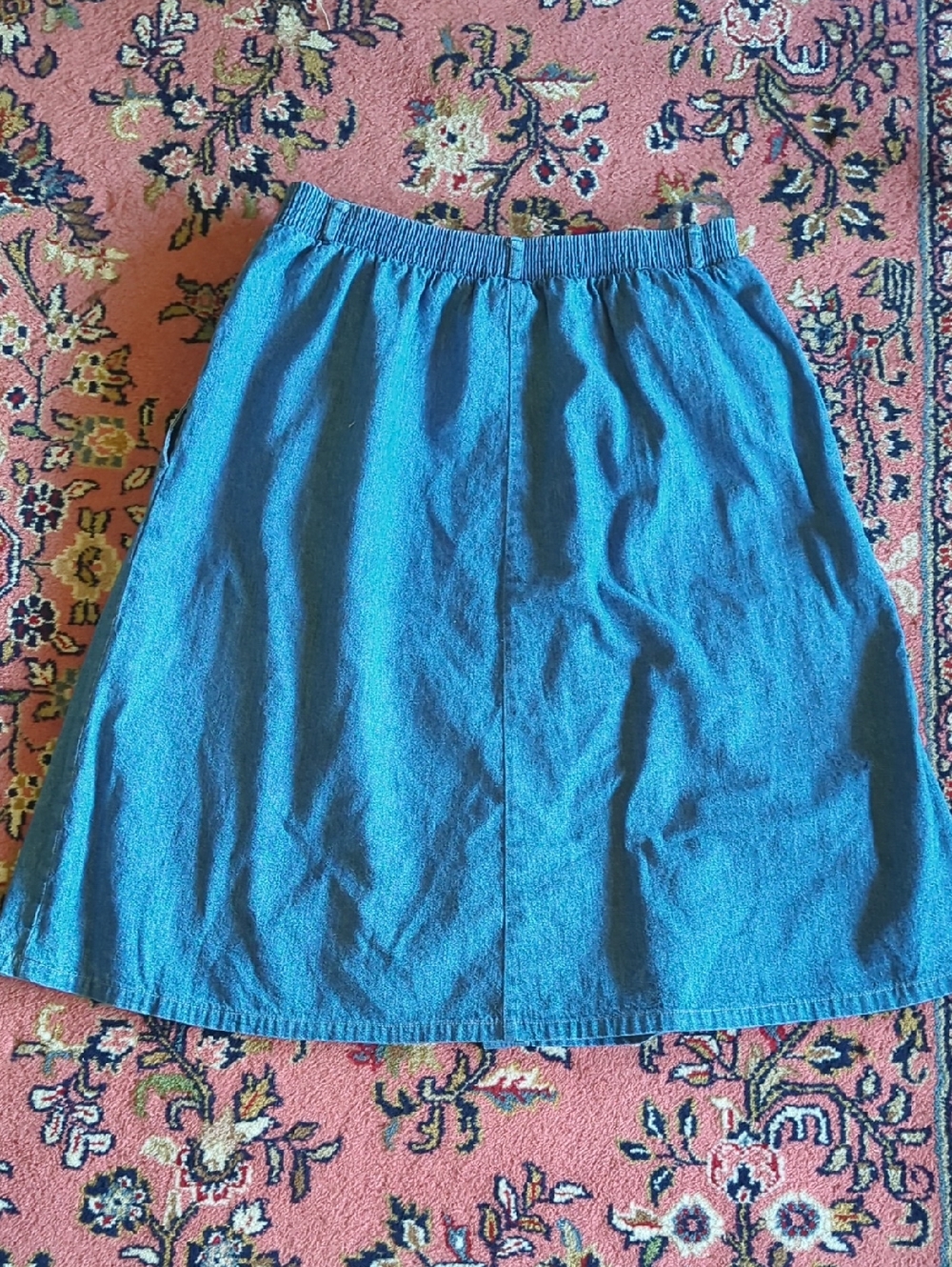 Koret Vintage Blue Denim Button-Front Women's Skirt - Picture 4 of 4